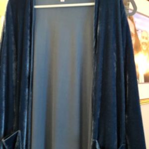 Lularoe Sarah cardigan velvet blue